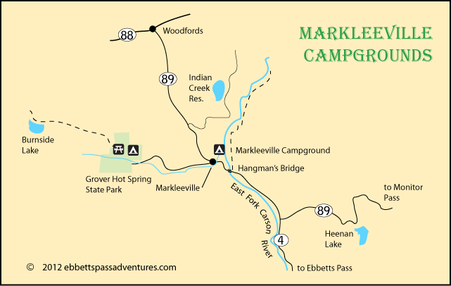 Campgrounds near Markeeville, Alpine county, CA