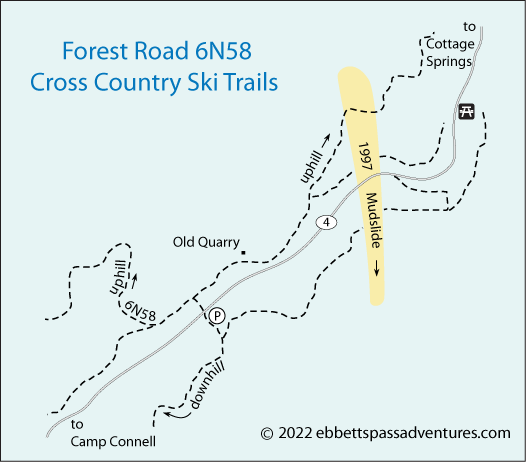 map of ski area by road 6N58