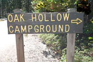 Oak Hollow sign in Big Trees State Park