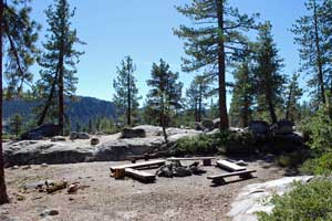 group campsite at Spicer Reservoir