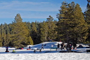 snow sliding hill at Bear Valley, CA